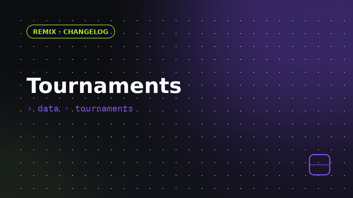 Tournaments Are Here